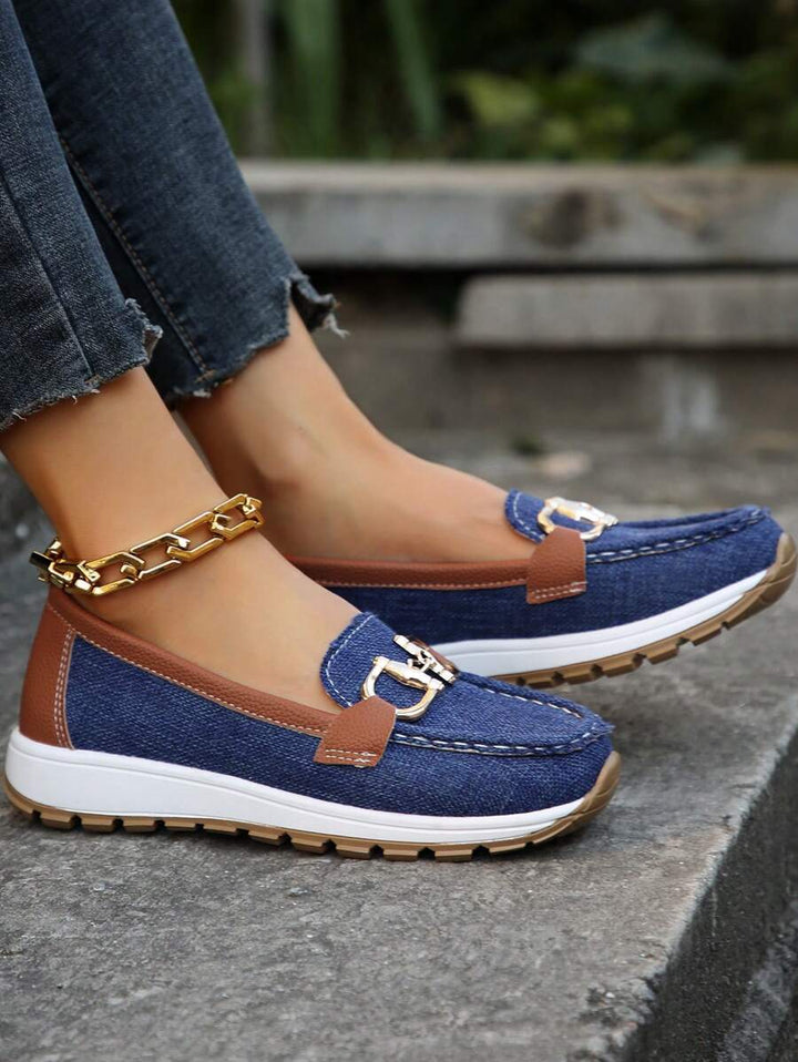 Hazzie | Women's Chain Bit Slip-On Loafers Casual Flat Shoes