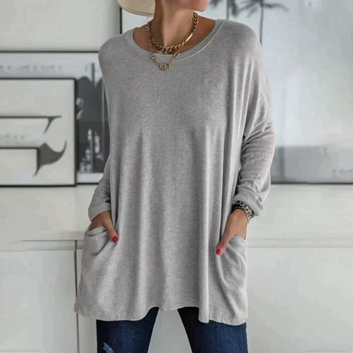 Ruby | Women's Oversized Long Sleeve Tunic Top with Pockets