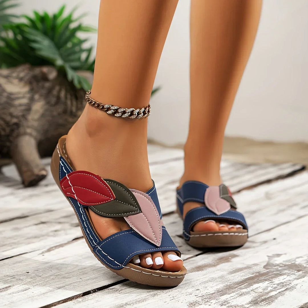 Petal | Women's Colorblock Slip-On Wedge Sandals Open Toe