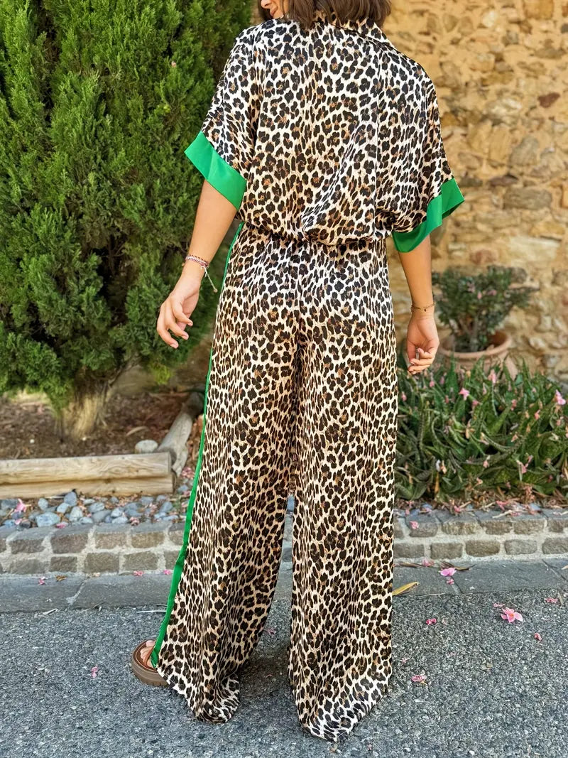 Maria™ | Fluid Leopard Print Wide Ensemble