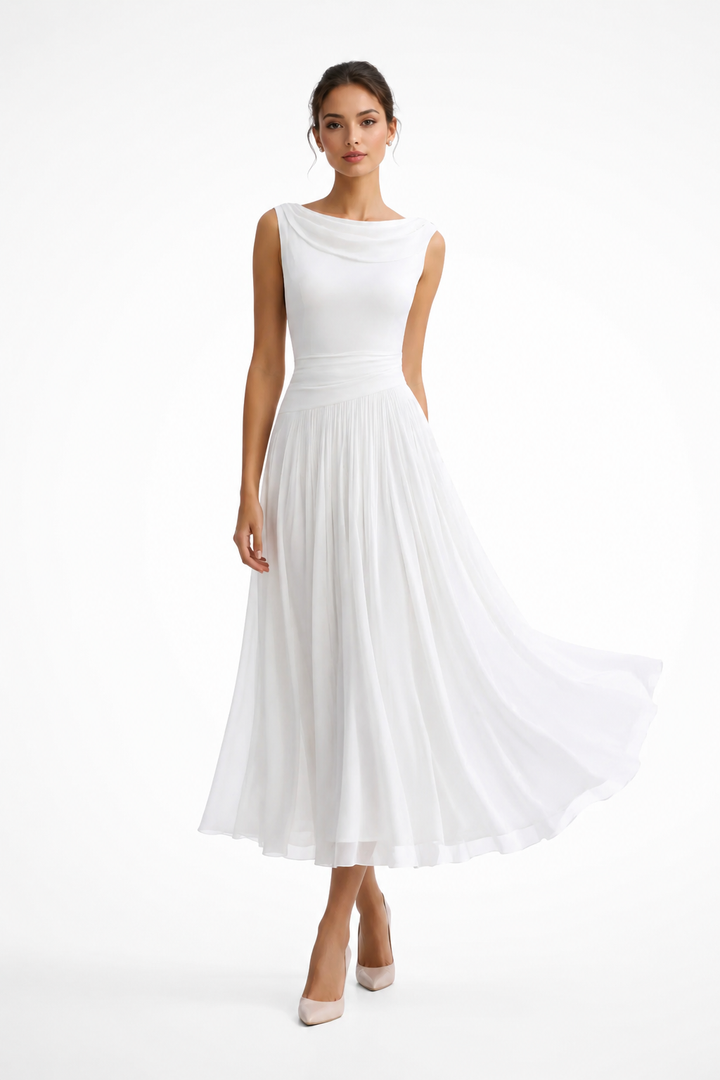 Celeste | Women's Sleeveless Pleated Midi Dress