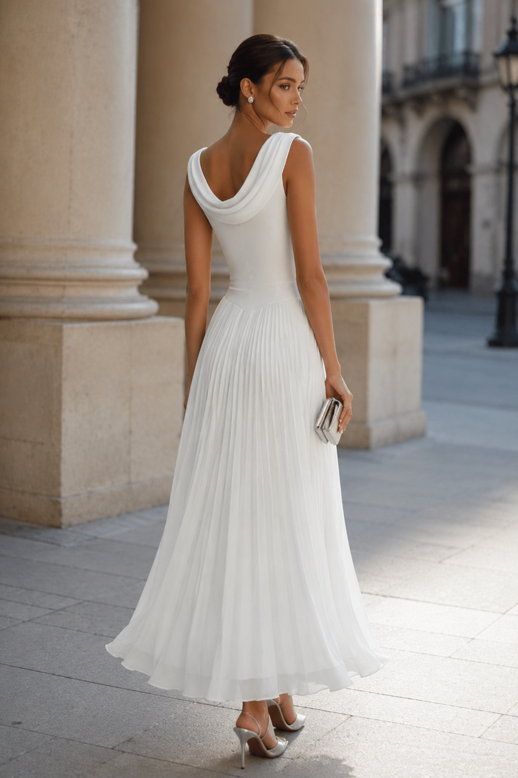 Celeste | Women's Sleeveless Pleated Midi Dress