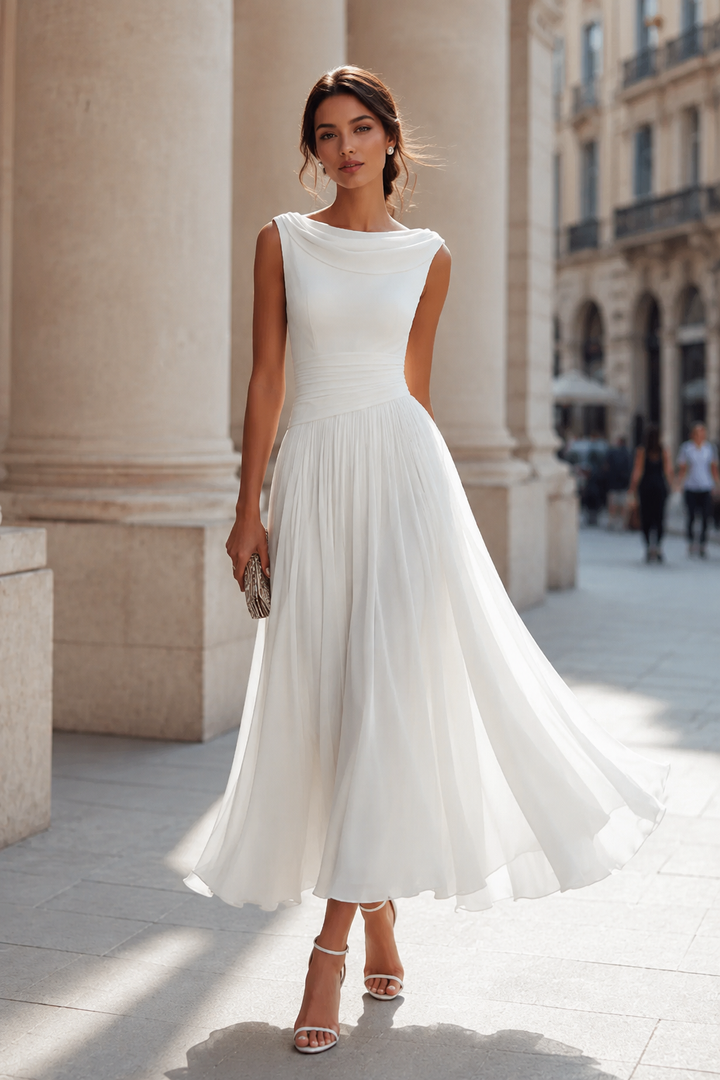 Celeste | Women's Sleeveless Pleated Midi Dress