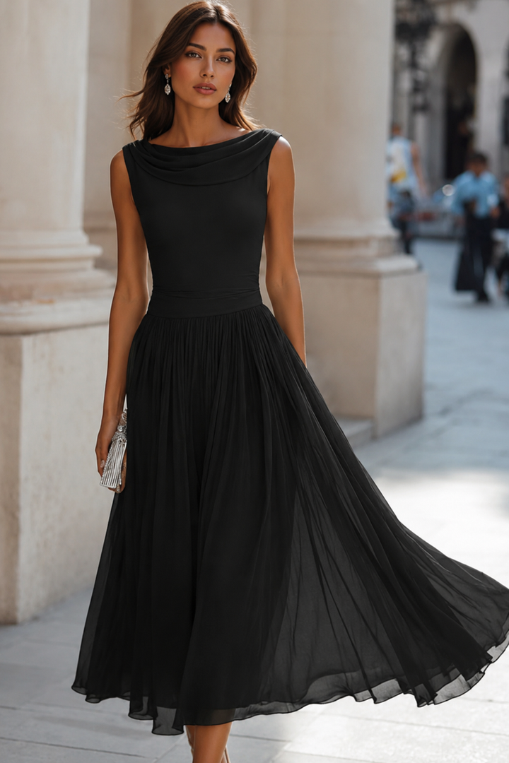Celeste | Women's Sleeveless Pleated Midi Dress