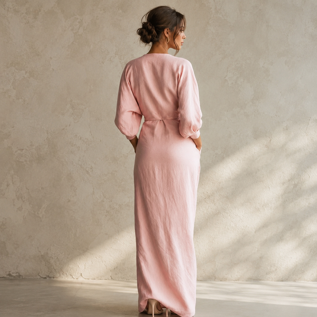 Penelope | Women's V-Neck Wrap Long Sleeve Maxi Dress