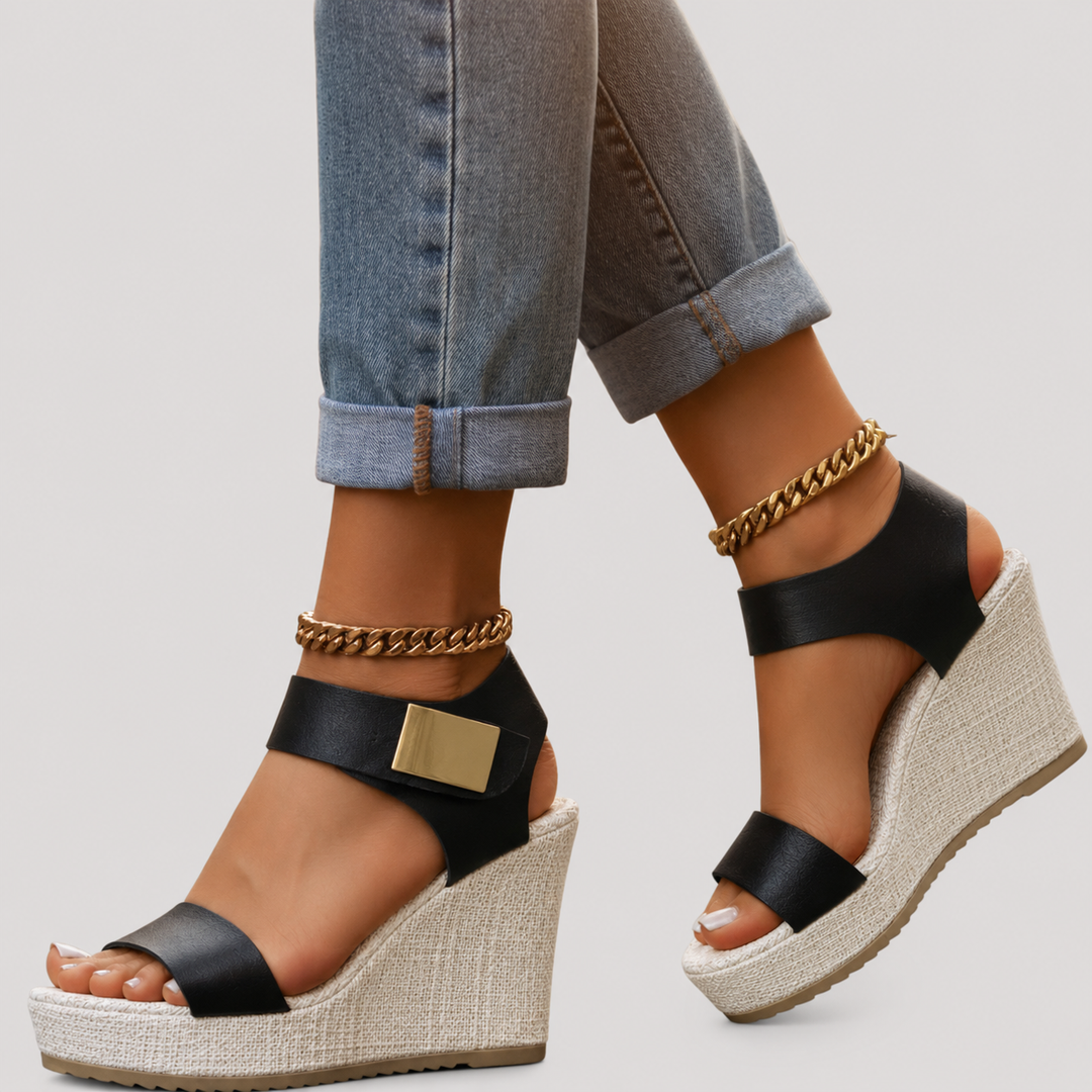 Lavinia | Women's Platform Wedge Ankle Strap Sandals