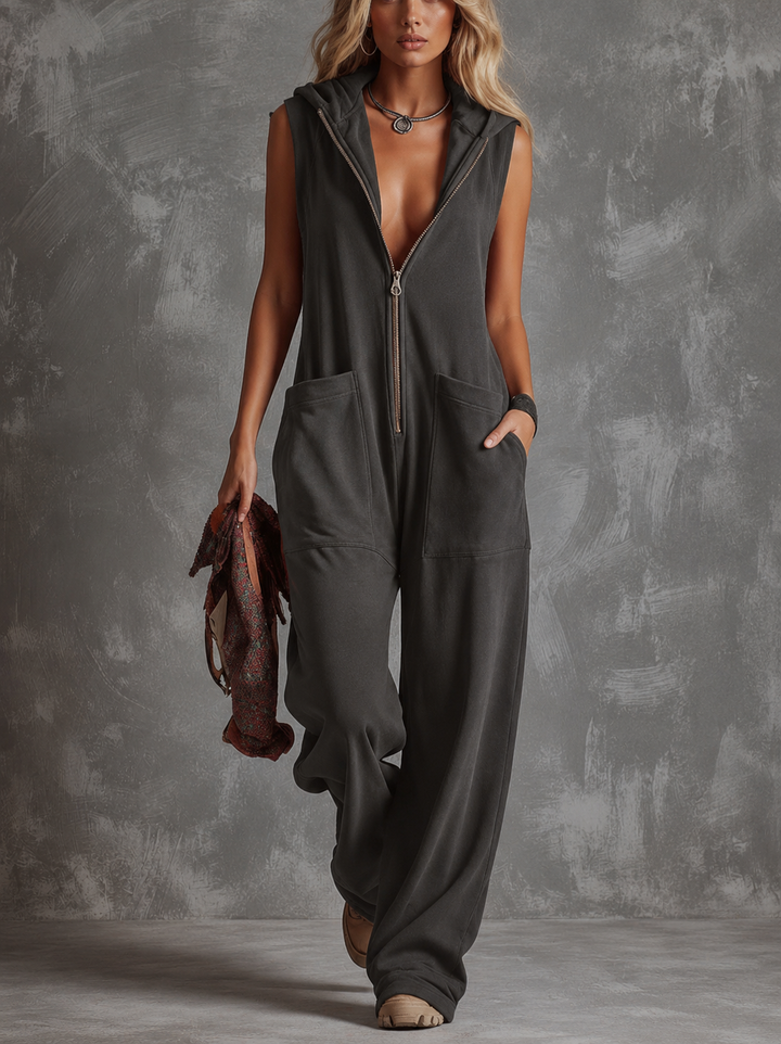 Kendra | Women's Hooded Sleeveless Jumpsuit