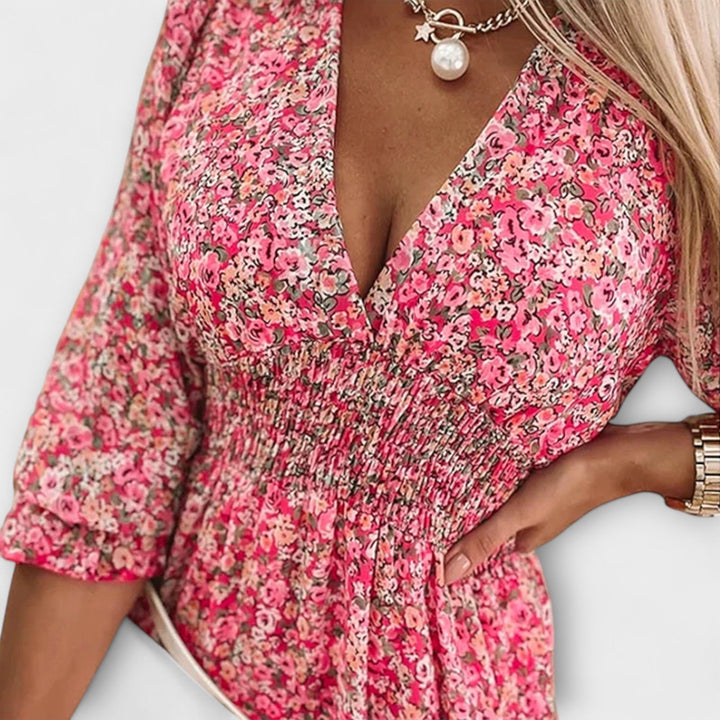 Linda™ | Floral Puff Sleeve Dress for Women