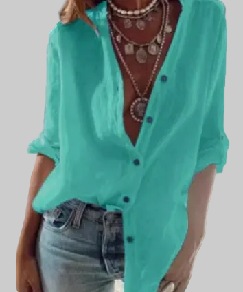 Evangeline | Women's Oversized Long Sleeve Button Down Shirt