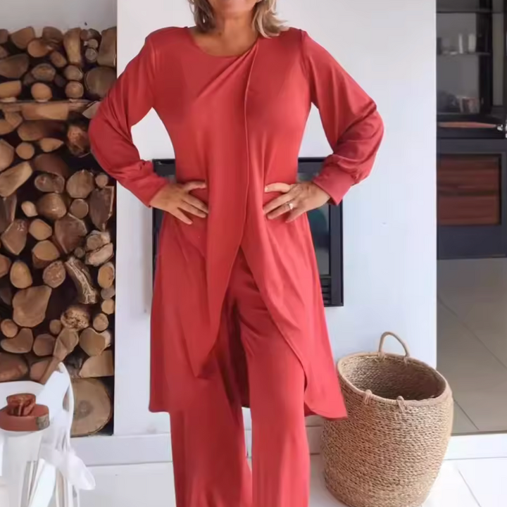 Haven | Women's Two Piece Set Long Sleeve Tunic Top Wide Leg Pants