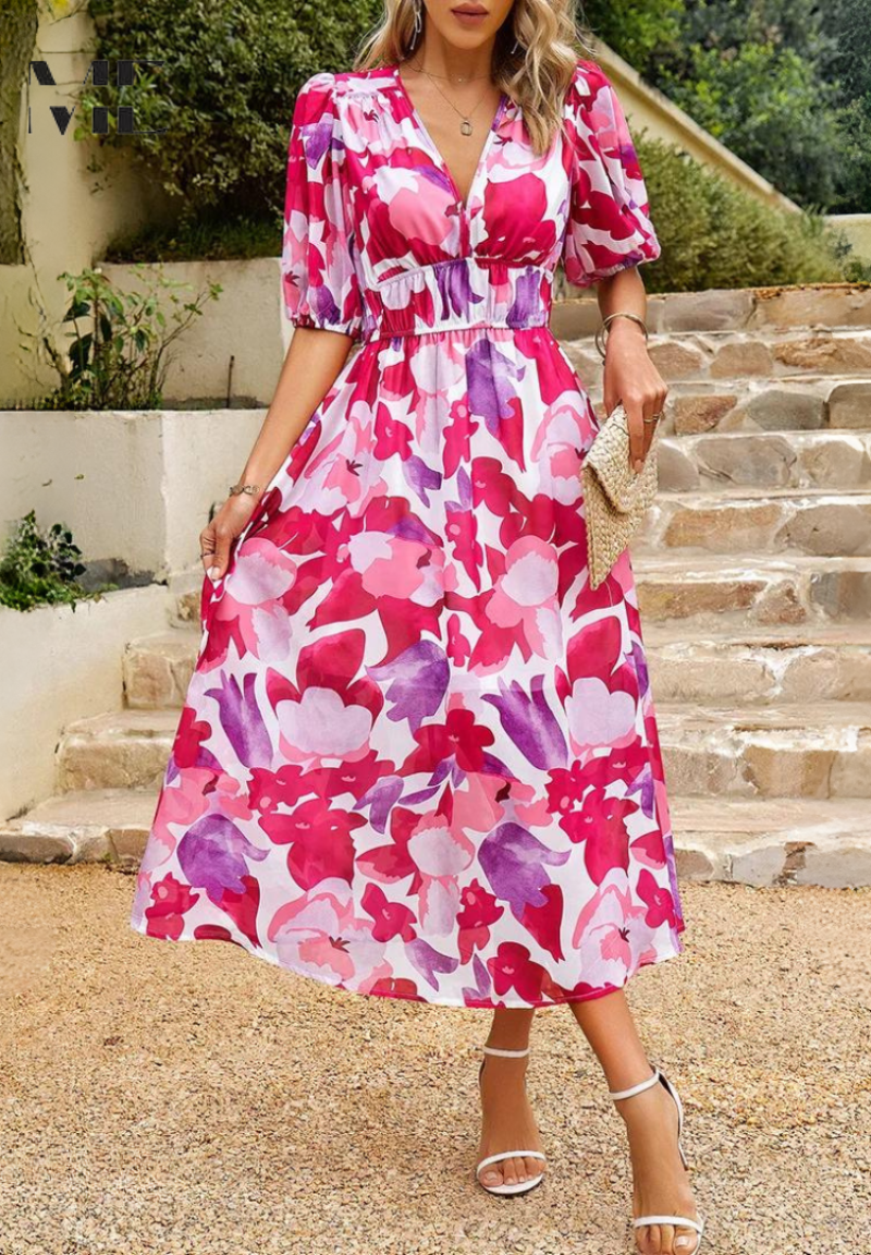 Monica™ | Elegant Floral Dress