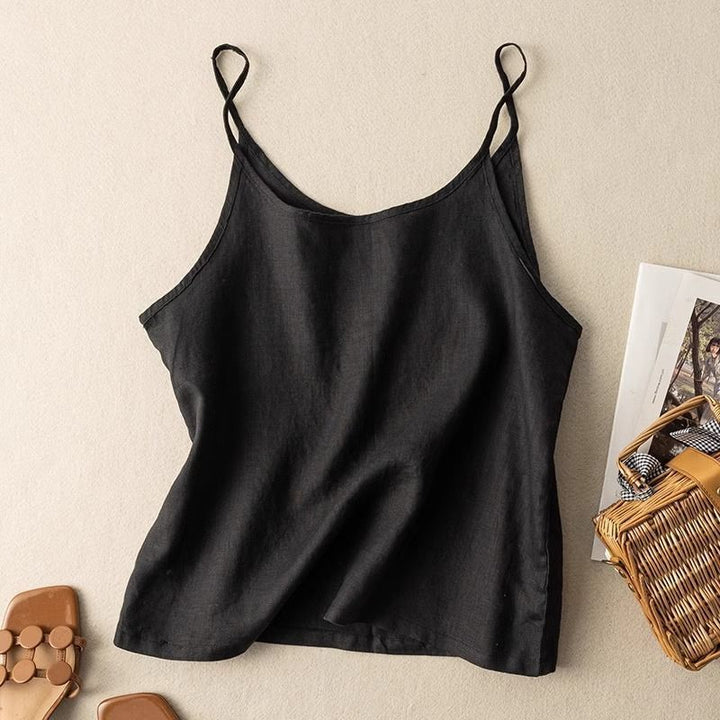 Adaeze | Women's Spaghetti Strap Camisole Tank Top - Beige - Image 3
