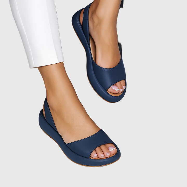 Amelia | Women's Open Toe Slip-On Sandals - Orange - Image 4