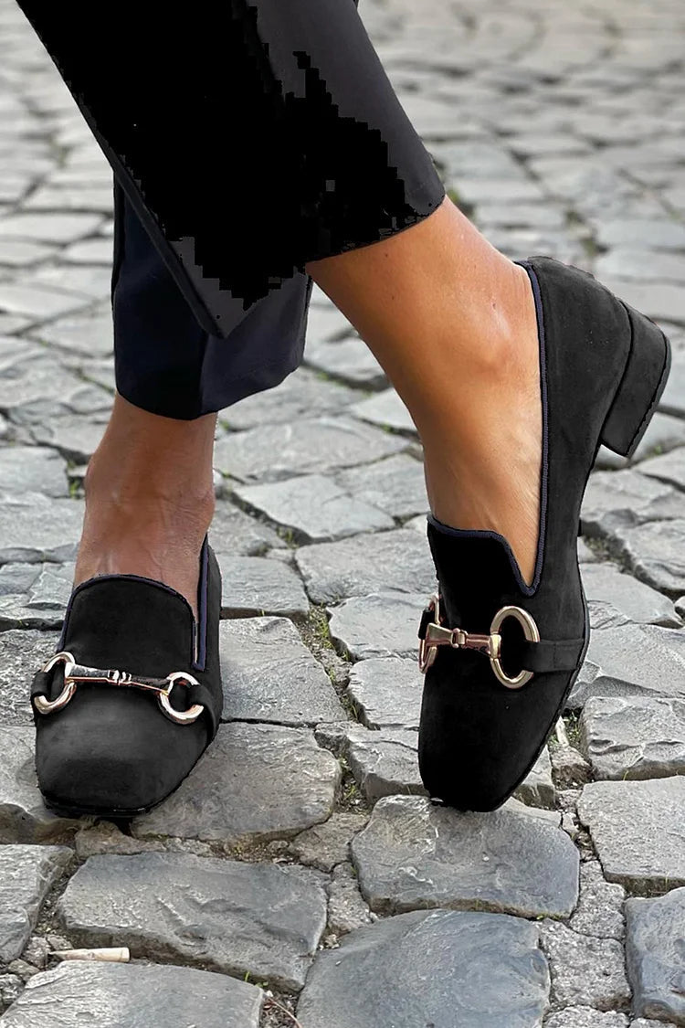 Arden | Women's Black Horsebit Loafer Flat Shoe - Black - Image 1