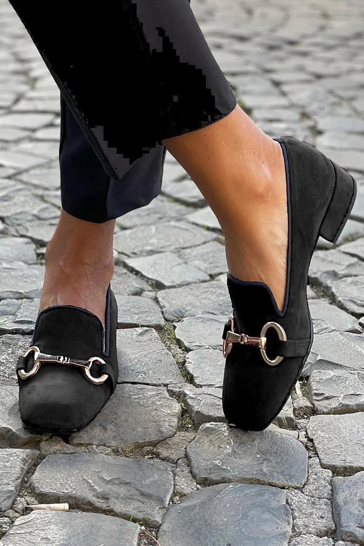 Arden | Women's Black Horsebit Loafer Flat Shoe - Black - Image 1