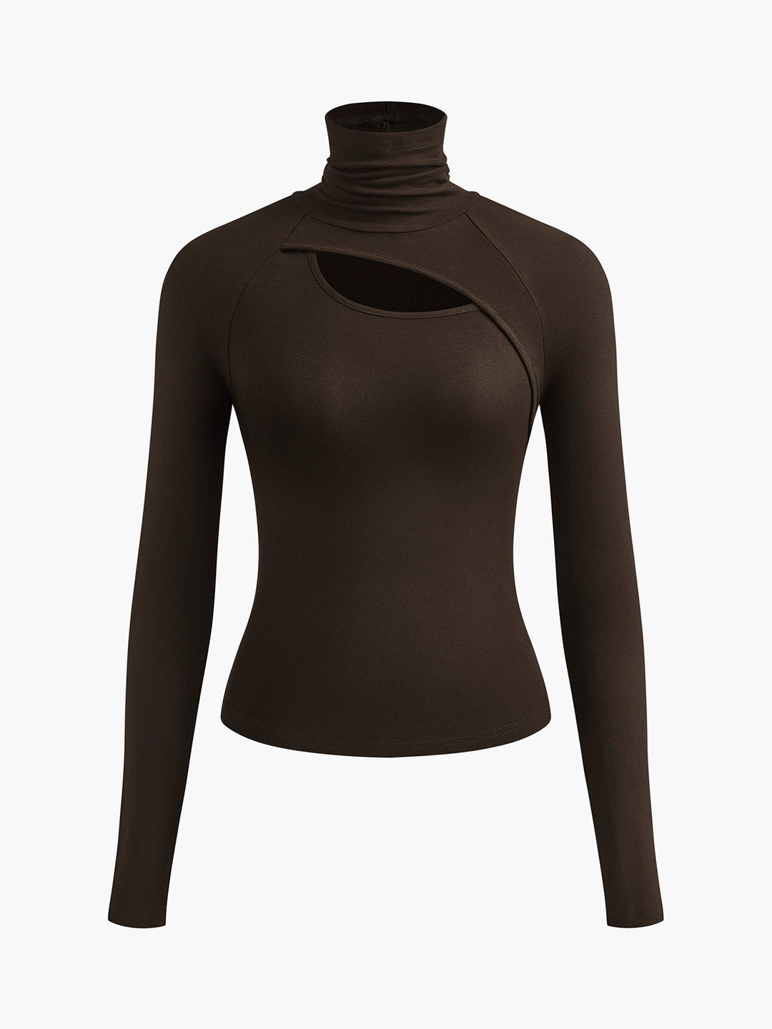 Ravena | Women's Turtleneck Cutout Top Long Sleeve Fitted Going Out Top