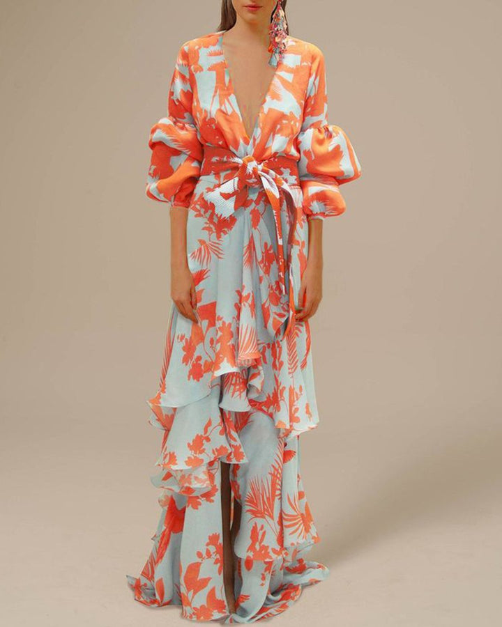 Aurelia | Women's Floral Wrap Maxi Dress - Floral - Image 4