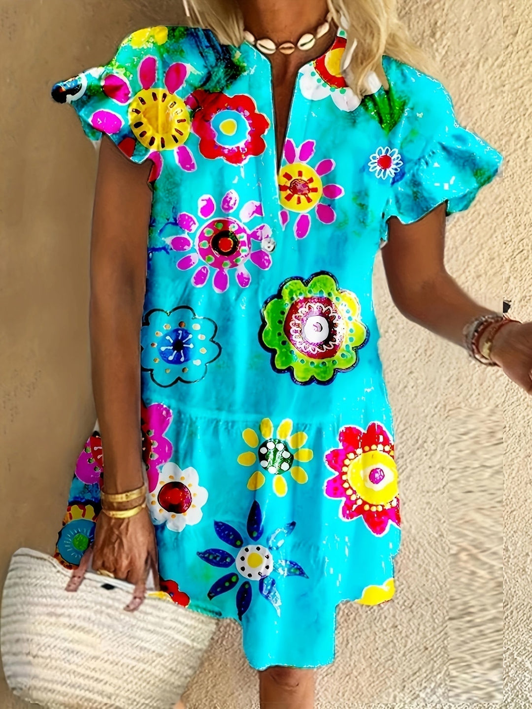 Daphne | Women's Floral Flowy Draped Maxi Dress