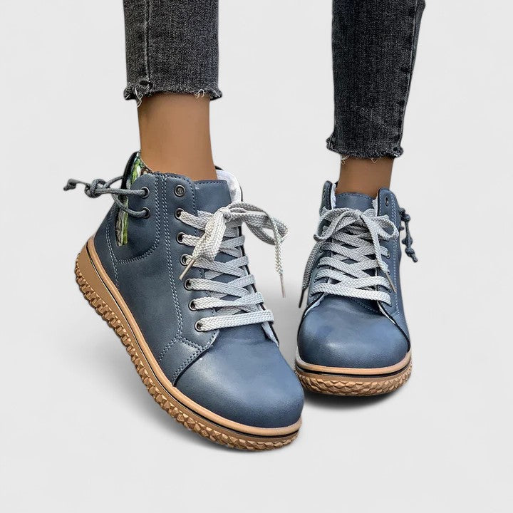 Beatrice | Women's Lace Up Blue Ankle Boots - Blue - Image 11