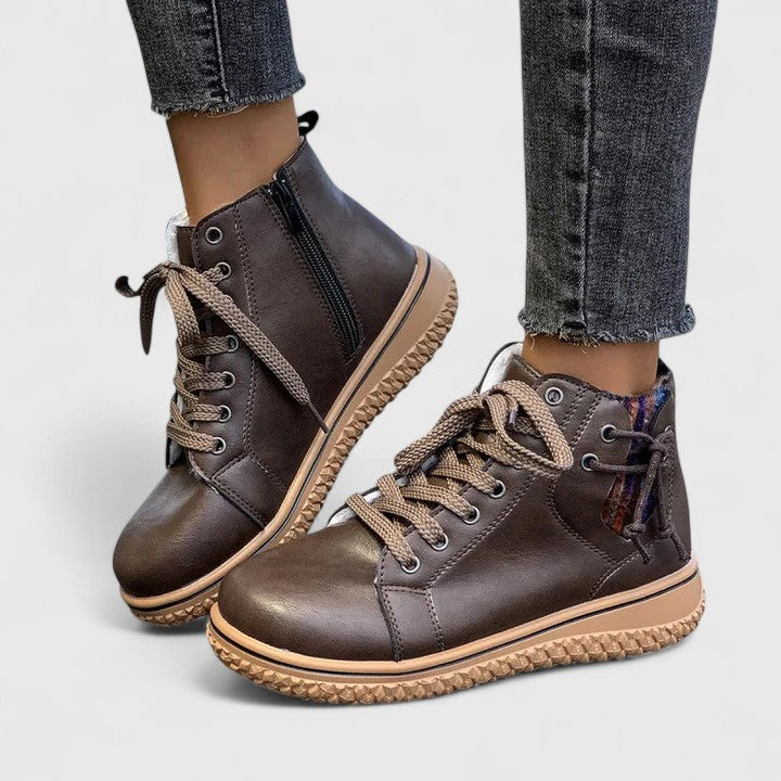 Beatrice | Women's Lace Up Blue Ankle Boots - Blue - Image 6