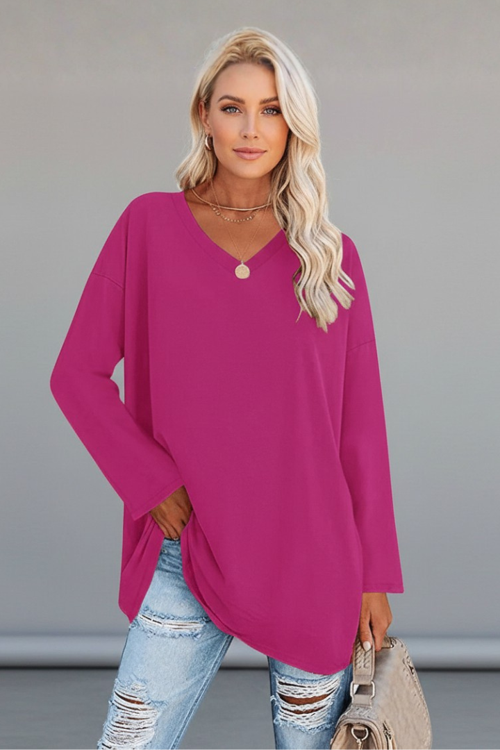 Brixton | Women's V Neck Relaxed Fit Long Sleeve Top - Black - Image 15