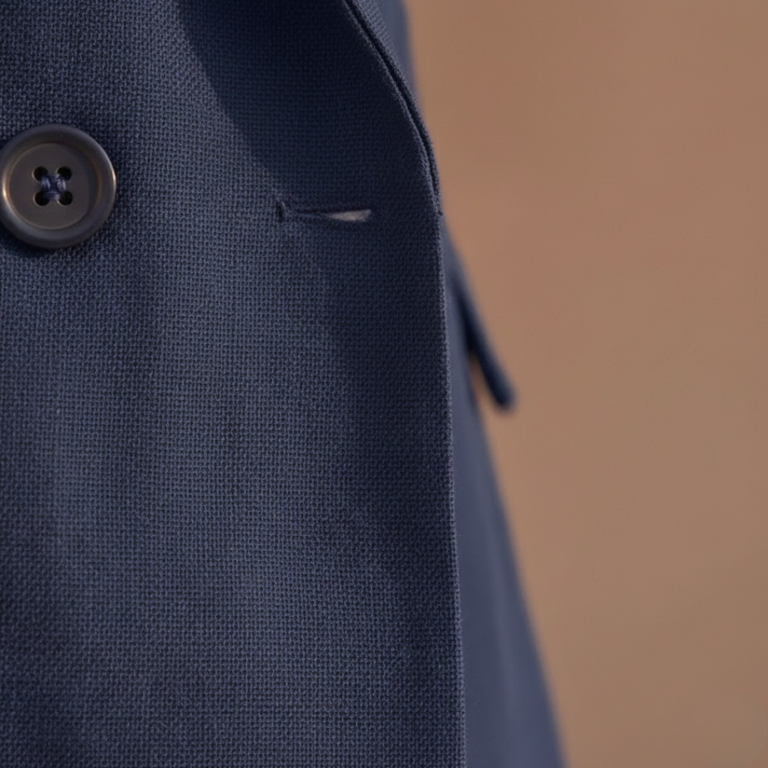 Delia | Women's Double Breasted Blazer & Shorts Set - Navy - Image 4