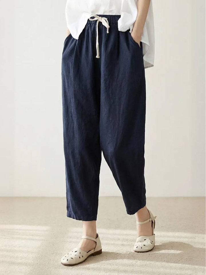Felicity | Women's Drawstring Casual Pants - Beige - Image 19