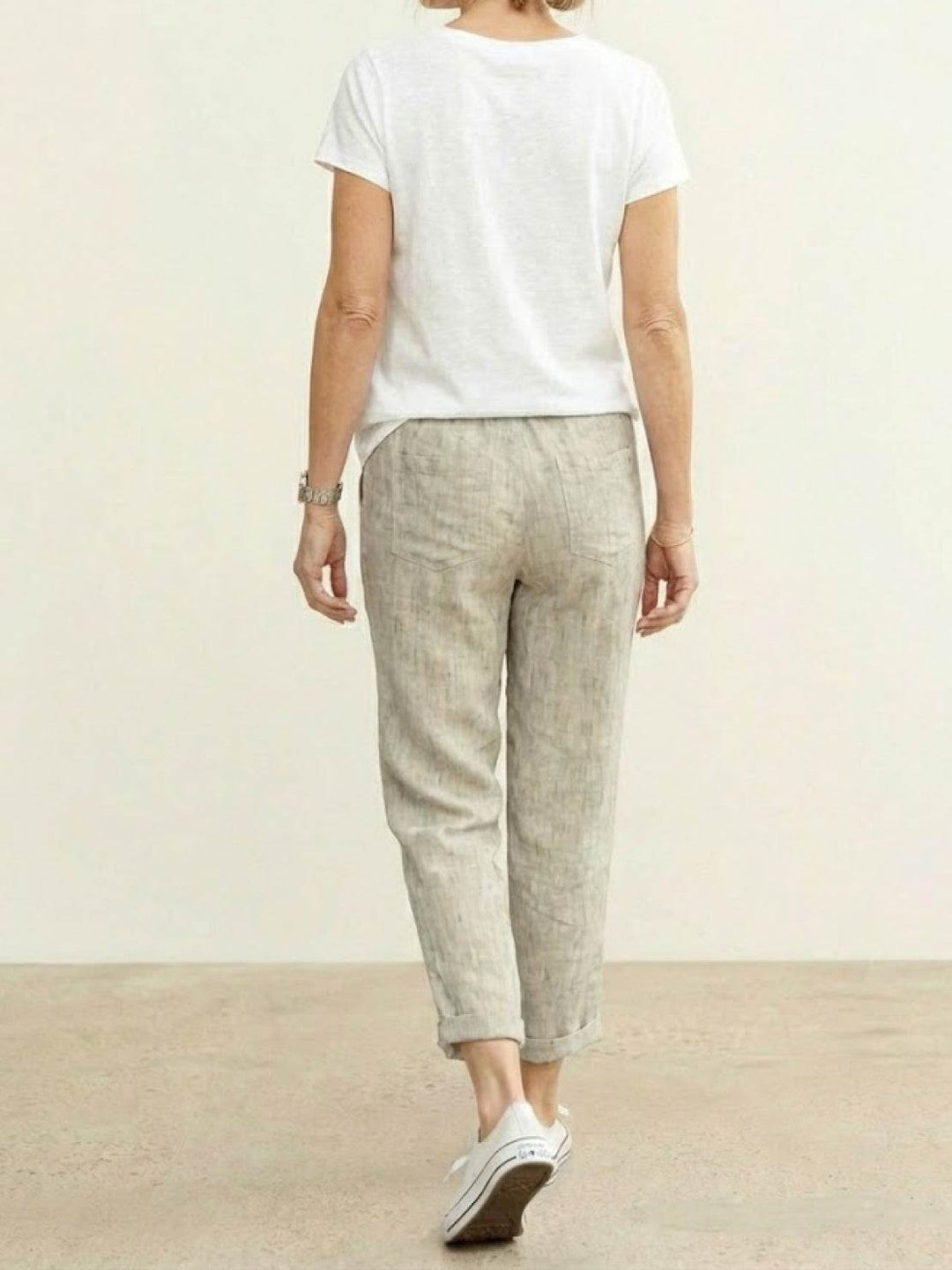 Felicity | Women's Drawstring Casual Pants - Beige - Image 2