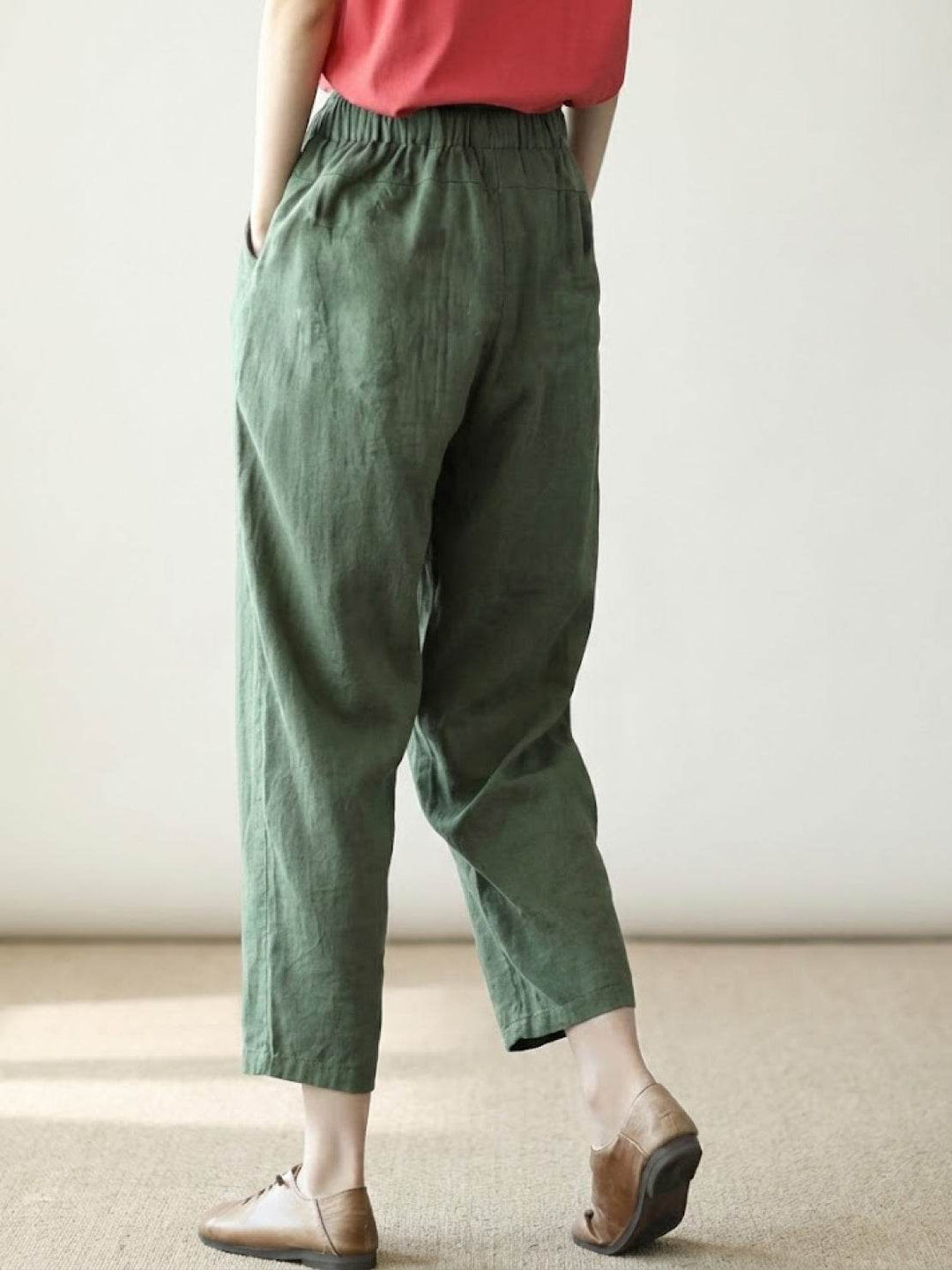 Felicity | Women's Drawstring Casual Pants - Beige - Image 27