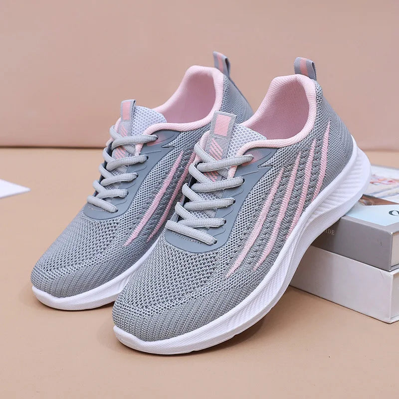 Freya | Women's Athletic Running Sneakers - Grey - Image 1