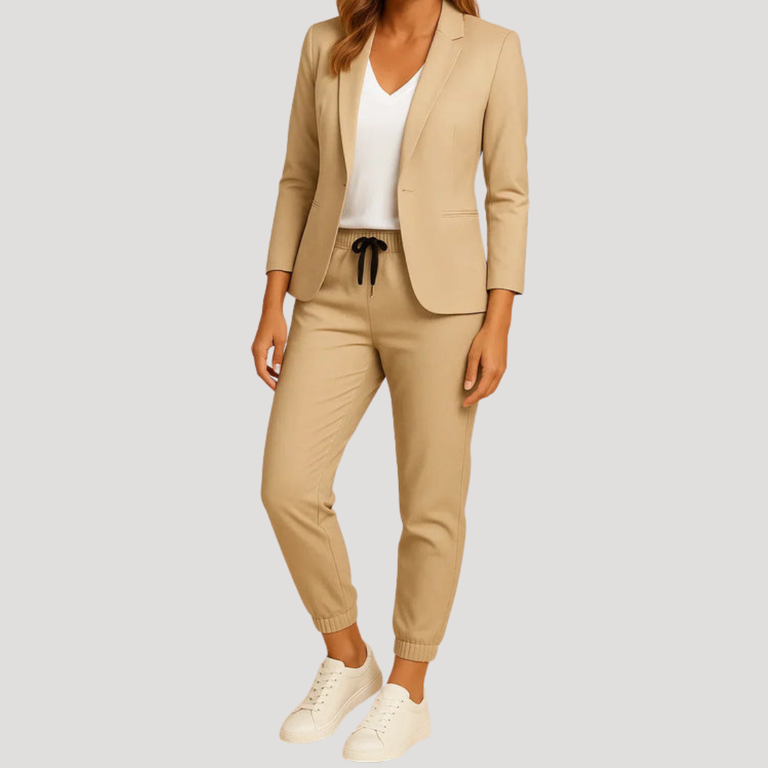 Julianna | Women's Tailored Blazer Trouser Set - Light Blue - Image 5