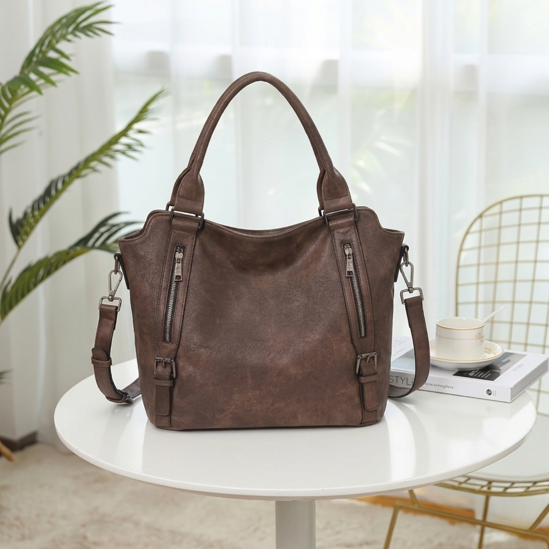 Kira | Women's Brown Shoulder Tote Bag - Brown - Image 11