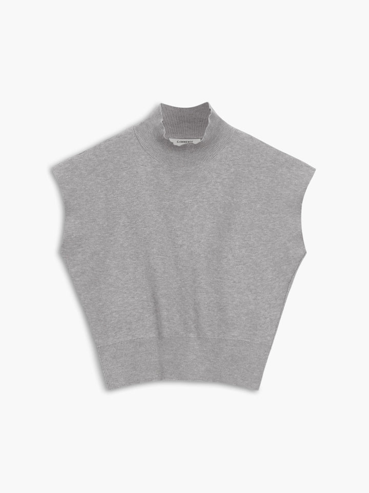Noira | Women's Mock Neck Sleeveless Top Padded Shoulder Vest