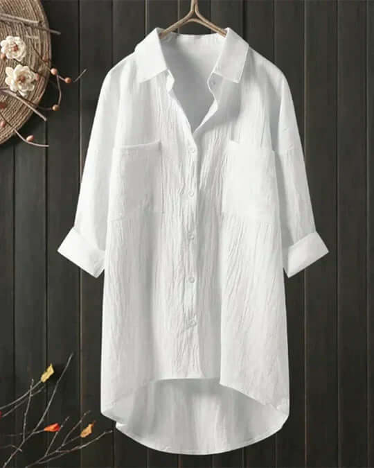 Lennox | Women's Button Down Long Sleeve Blouse - White - Image 1