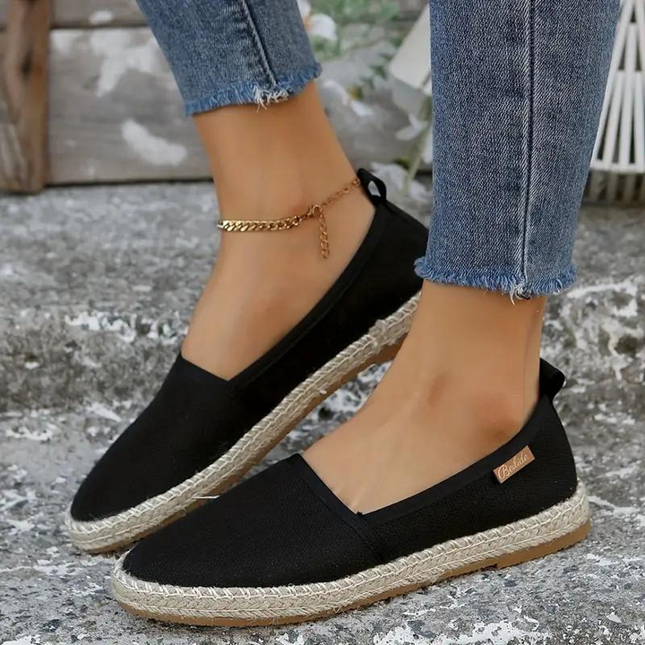 Lilia | Women's Slip On Espadrille Flats - Beige - Image 3