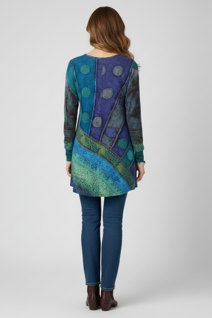 Lorelei | Women's Patchwork Long Sleeve Tunic - Image 5