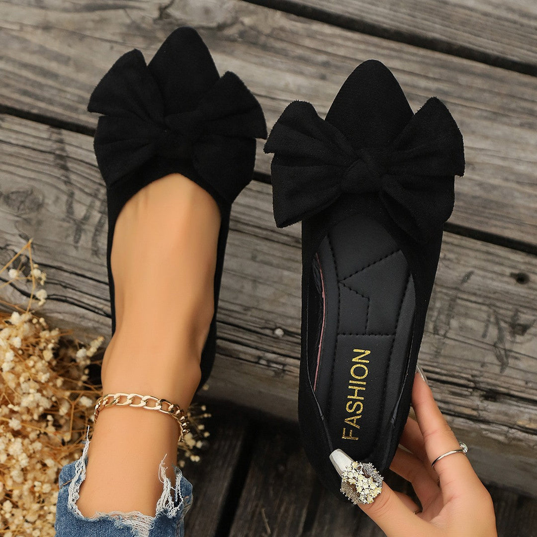 Lucinda | Women's Bow Detail Ballet Flats - Orange - Image 4