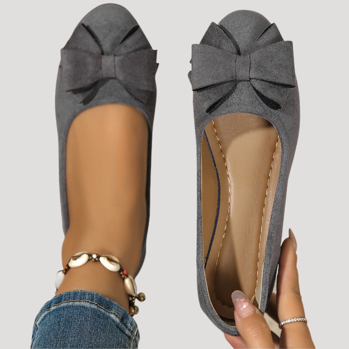 Magnolia | Women's Bow Wedge Flats - Black - Image 12