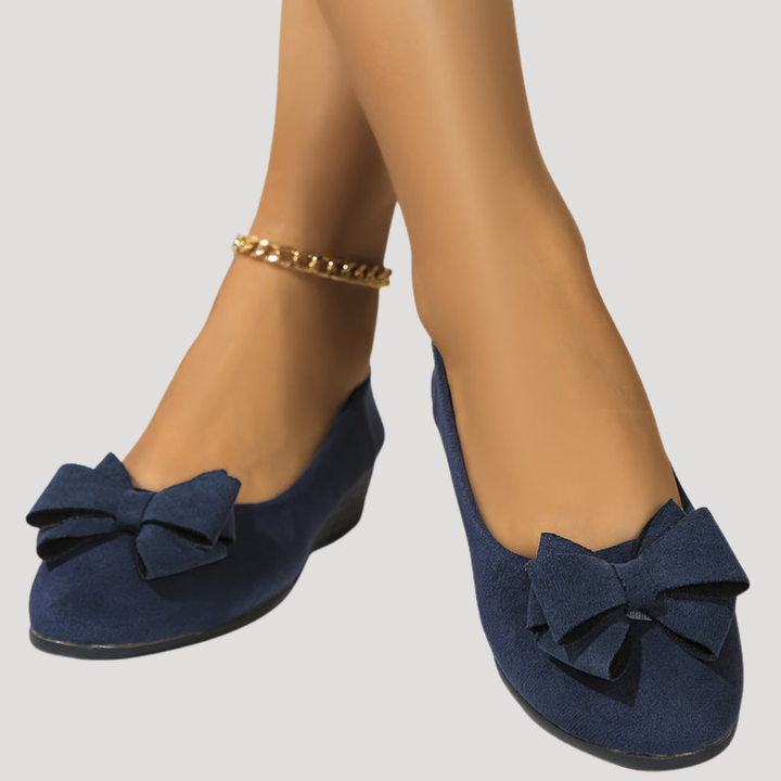 Magnolia | Women's Bow Wedge Flats - Black - Image 16