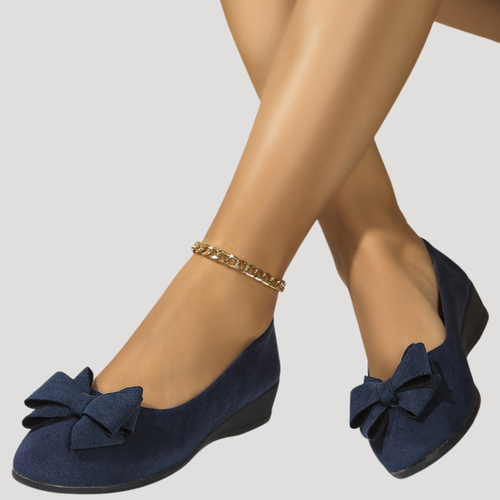 Magnolia | Women's Bow Wedge Flats - Black - Image 17