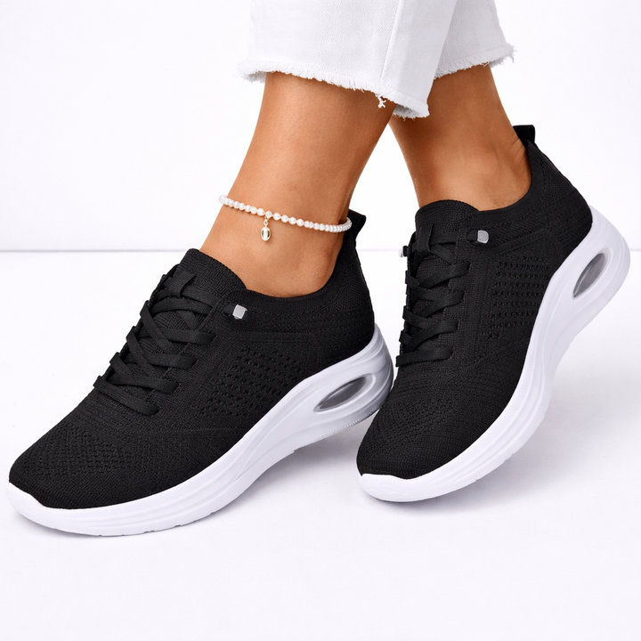 Minerva | Women's Air Cushion Athletic Sneakers - Black - Image 1