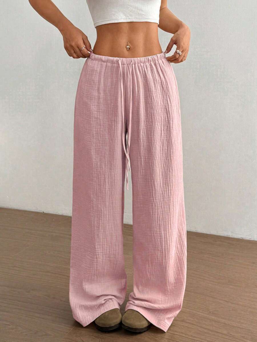Mirabelle | Women's Wide Leg Drawstring Casual Pants - Image 1