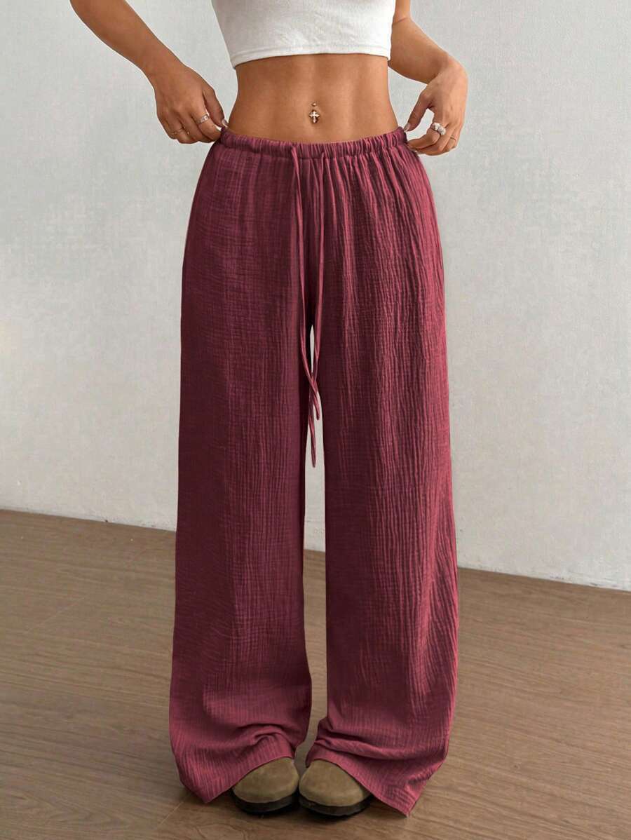 Mirabelle | Women's Wide Leg Drawstring Casual Pants - Image 2