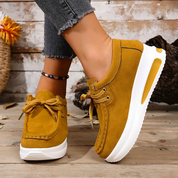 Nadia | Women's Platform Lace Up Sneakers - Brown - Image 8