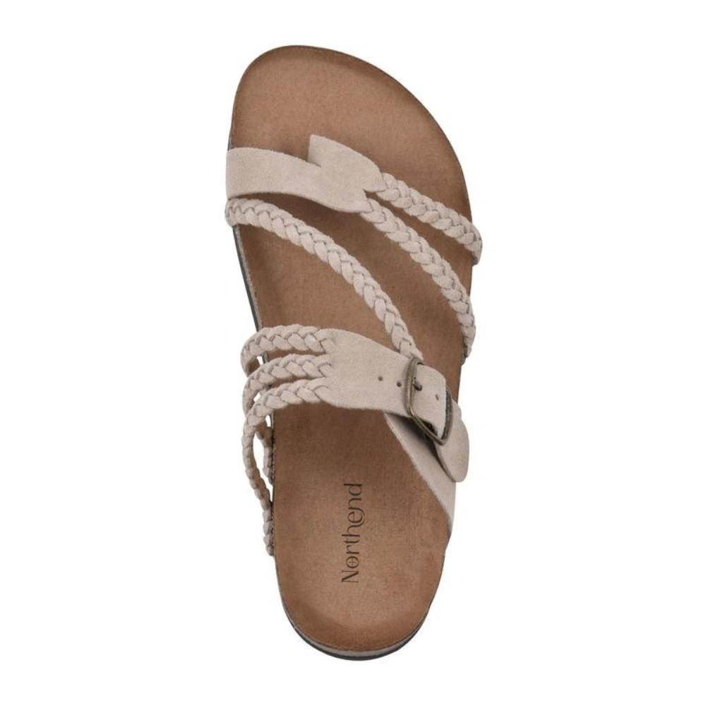 Octavia | Women's Braided Buckle Sandals - Green - Image 2