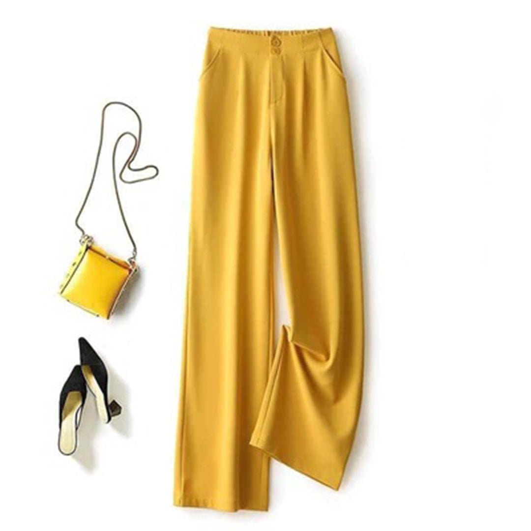 Odessa | Women's High Waisted Wide Leg Pants - White - Image 4