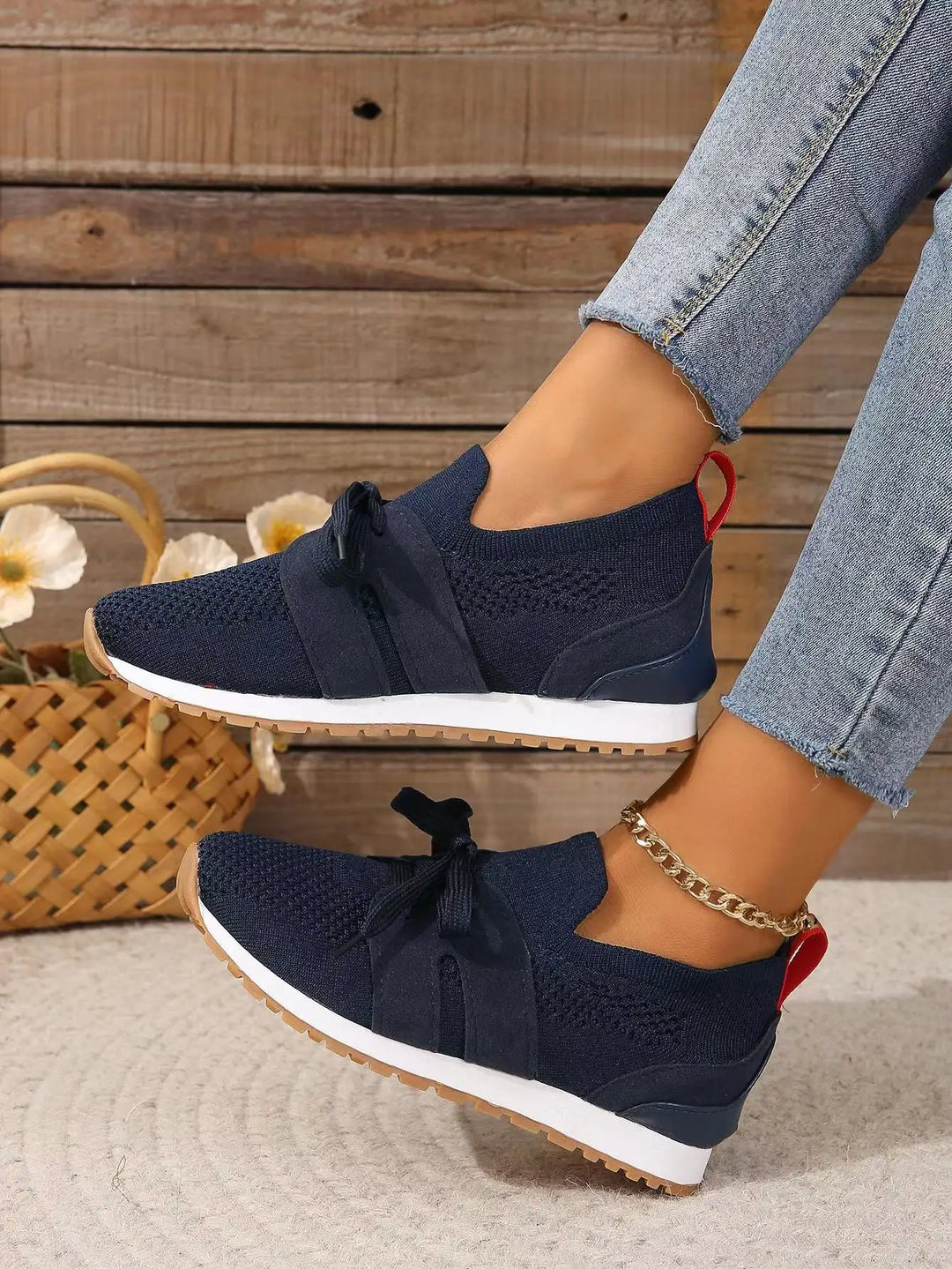 Ophelia | Women's Bow Slip-On Sneakers - Black - Image 8