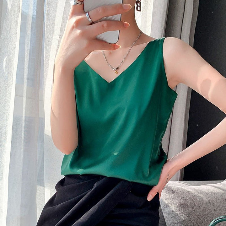 Orina | Women's V-Neck Sleeveless Tank Top - Image 2