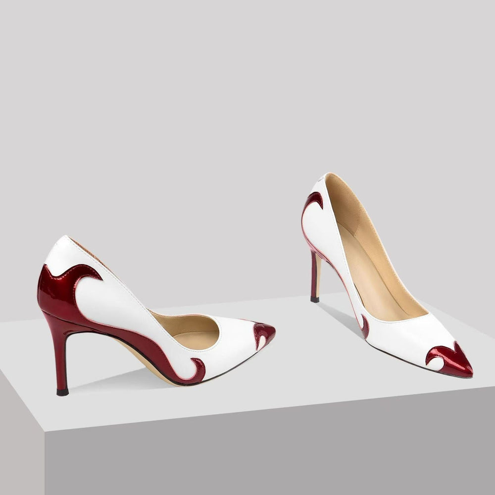 Ottoline | Women's Pointed Toe Stiletto Pumps - White - Image 2