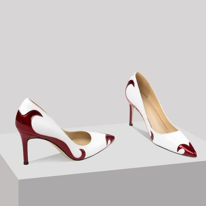 Ottoline | Women's Pointed Toe Stiletto Pumps - White - Image 2